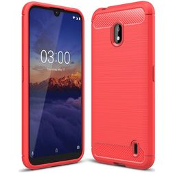 Mobigear Brushed Slim Coque Nokia 2.2 Coque arrière en TPU Souple - Rouge
