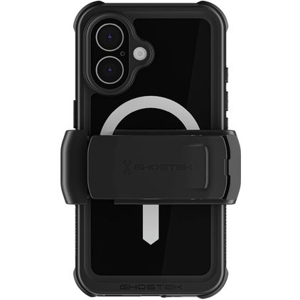Ghostek Nautical Belt iPhone 16 Étanche MagSafe Plastique rigide Coque arrière Antichoc - Noir