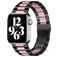 Mobigear Antwerp Bracelet Acier Apple Watch Fermeture boucle déployante - 42/41/40/38 mm - Noir / Rose