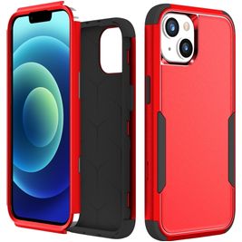 Mobigear Ultra Tough Coque iPhone 15 Coque arrière Rigide Anti-Chocs - Rouge