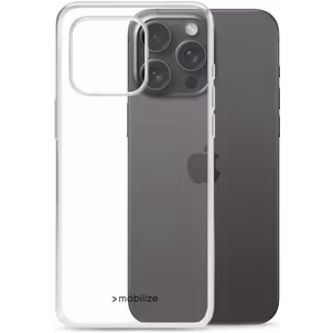 Mobilize Gelly Coque Transparente iPhone 15 Pro Max Coque arrière en TPU Souple - Transparent