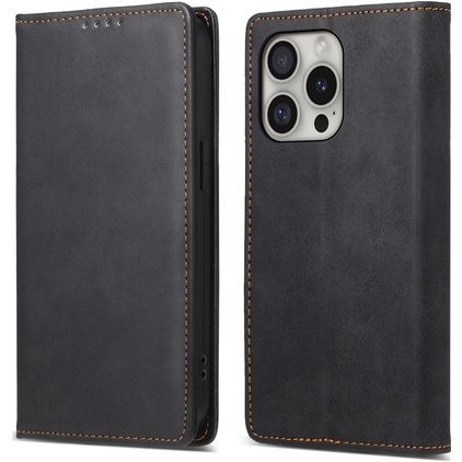 Mobigear Wallet Housse iPhone 16 Pro Etui Porte-Monnaie - Noir