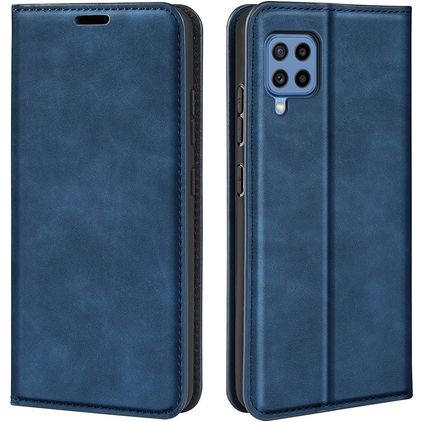 Mobigear Retro Slim Housse Samsung Galaxy M22 Etui Porte-Monnaie - Bleu