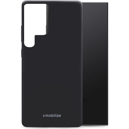 Mobilize Rubber Gelly Coque Samsung Galaxy S24 Ultra Coque arrière en TPU Souple - Matt Black