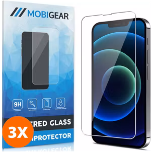 Mobigear iPhone 13 Pro Max Verre trempé Protection d'écran - Compatible Coque (Lot de 3)