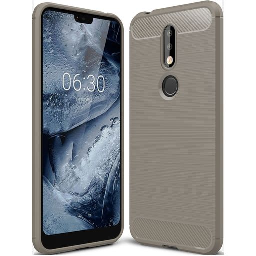 Mobigear Brushed Slim Coque Nokia 7.1 Coque arrière en TPU Souple - Gris