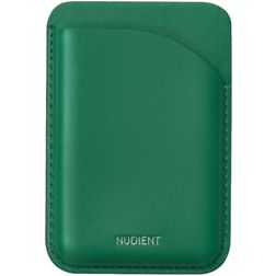 Nudient Magnetic - Porte Cartes en en Cuir véritable - 3 Cartes - Compatible MagSafe - Emerald Green