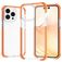 Mobigear Full Bumper Coque iPhone 14 Coque arrière Rigide Anti-Chocs - Transparent / Orange