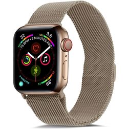 Mobigear Color Loop Bracelet Milanais pour Apple Watch Fermeture magnétique - 49/46/45/44 mm - Or
