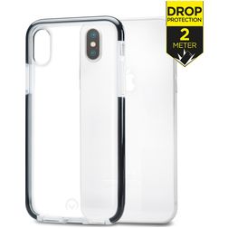 Mobilize Shatterproof Coque iPhone XS Coque arrière Rigide Anti-Chocs - Transparent / Noir