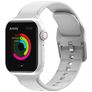 Mobigear Dashed Bracelet Silicone Apple Watch Fermeture boucle ardillon - 49/46/45/44 mm - Blanc