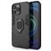 Mobigear Armor Ring Coque iPhone 13 Pro Max Coque arrière Rigide Anti-Chocs avec Anneau-Support - Noir
