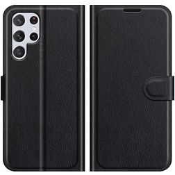 Mobigear Classic Housse Samsung Galaxy S22 Ultra Etui Porte-Monnaie - Noir