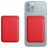 Mobigear Wallet - Porte Cartes en - 3 Cartes - Compatible MagSafe - Rouge