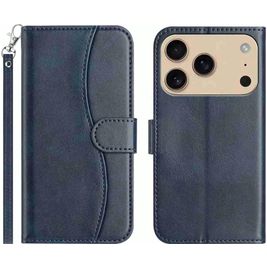 Mobigear S Line Housse iPhone 17 Pro Max Etui Porte-Monnaie - Bleu Marin