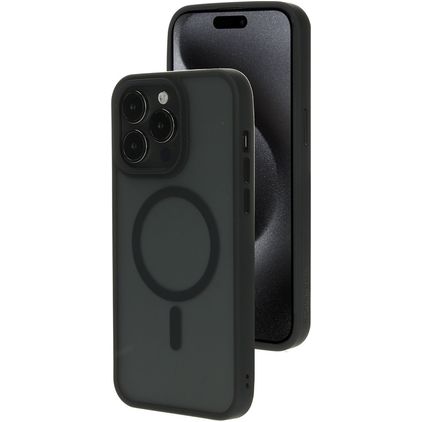 Mobiparts Hardcover Coque iPhone 15 Pro Max MagSafe Coque arrière Rigide - Satin Black