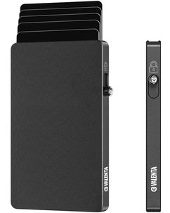 Valenta Cardprotector - Porte Cartes en en Aluminium - 7 Cartes - Compatible MagSafe - Dark Grey