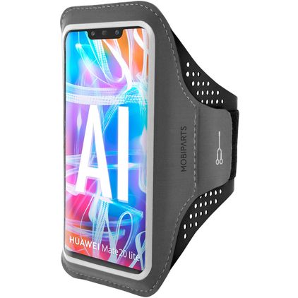 Mobiparts Comfort Fit Brassard Téléphone Huawei Mate 20 Lite Brassard Coque de Sport en Neoprène - Noir