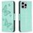 Mobigear Butterfly Housse iPhone 15 Pro Max Etui Porte-Monnaie - Vert