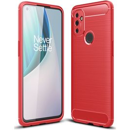 Mobigear Brushed Slim Coque OnePlus Nord N100 Coque arrière en TPU Souple - Rouge