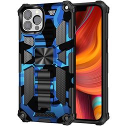 Mobigear Armor Stand Coque iPhone 13 Pro Coque arrière Rigide Anti-Chocs avec Support Amovible - Bleu