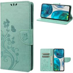 Mobigear Flowers Housse Motorola Moto G82 Etui Porte-Monnaie - Vert