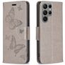 Mobigear Butterfly Housse Samsung Galaxy S24 Ultra Etui Porte-Monnaie - Gris