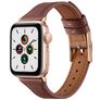 Mobigear Napoli Bracelet Cuir Apple Watch Fermeture boucle ardillon - 42/41/40/38 mm - Marron