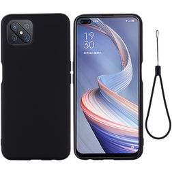 Mobigear Rubber Touch Coque OPPO Reno 4 Z 5G Coque arrière en Silicone - Noir