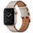 Mobigear Firenze Bracelet Cuir Apple Watch Fermeture boucle ardillon - 49/46/45/44 mm - Beige