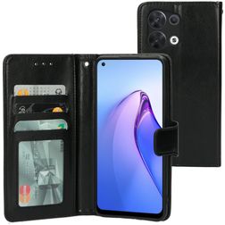 Mobiparts Classic Wallet OPPO Reno 8 Étui Portefeuille - Noir