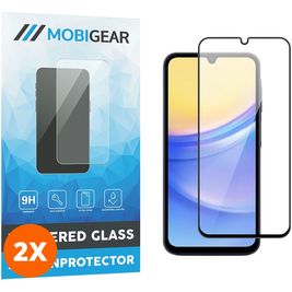 Mobigear Premium Samsung Galaxy A15 Verre trempé Protection d'écran - Compatible Coque - Noir (Lot de 2)
