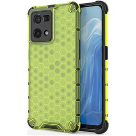 Mobigear Honeycomb Coque OPPO Reno 7 4G Coque arrière Rigide Anti-Chocs - Vert