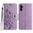 Mobigear Flowers Housse Samsung Galaxy A56 Etui Porte-Monnaie - Violet