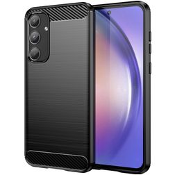 Mobigear Brushed Slim Coque Samsung Galaxy A55 Coque arrière en TPU Souple - Noir