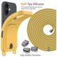 Mobigear Lanyard Card iPhone 17 Coque avec cordon en Silicone et Porte-Cartes - Jaune
