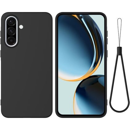 Mobigear Rubber Touch Coque Samsung Galaxy A37 Coque arrière en Silicone - Noir