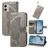 Mobigear Butterfly Housse Motorola Moto E13 Etui Porte-Monnaie - Gris