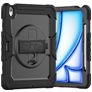 Xccess Survivor Essential Coque iPad Air 13 Pouces (2025) Coque arrière en Plastique rigide,Silicone + Support Amovible - Noir