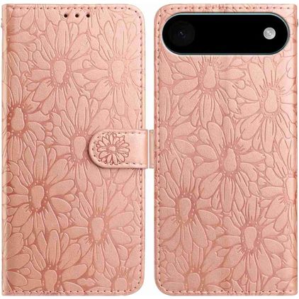 Mobigear Flowers Housse iPhone Air Etui Porte-Monnaie - Rose doré