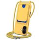 Mobigear Lanyard Card iPhone 17 Coque avec cordon en Silicone et Porte-Cartes - Jaune
