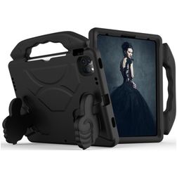 Mobigear Thumbs Up Coque iPad Air 4 (2020) Coque de tablette pour enfants avec Poignée Enfants en EVA - Noir