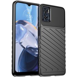 Mobigear Groove Coque Motorola Moto E22 Coque arrière en TPU Souple - Noir