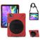 Mobigear SureGrip XGuard Coque iPad Air 5 (2022) Coque arrière en Plastique rigide,Silicone + Porte-crayon + Bandoulière + Support Amovible - Rouge