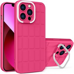 Mobigear Cube Coque iPhone 14 Plus Coque arrière Rigide avec Support Amovible - Magenta