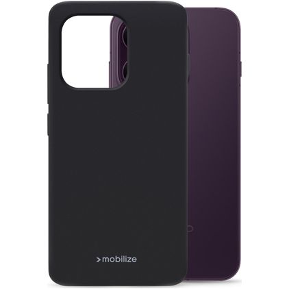 Mobilize Rubber Gelly Coque OPPO Reno 16 FS Coque arrière en TPU Souple - Noir