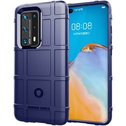 Mobigear Rugged Shield Huawei P40 Pro Plus TPU souple Coque arrière Antichoc - Bleu