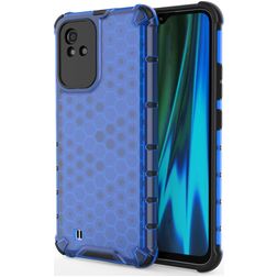 Mobigear Honeycomb Coque Realme Narzo 50 4G Coque arrière Rigide Anti-Chocs - Bleu