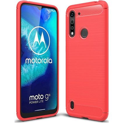 Mobigear Brushed Slim Coque Motorola Moto G8 Power Lite Coque arrière en TPU Souple - Rouge