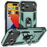 Mobigear Armor Ring Coque iPhone 18 Pro Max Coque arrière Rigide Anti-Chocs avec Anneau-Support - Vert